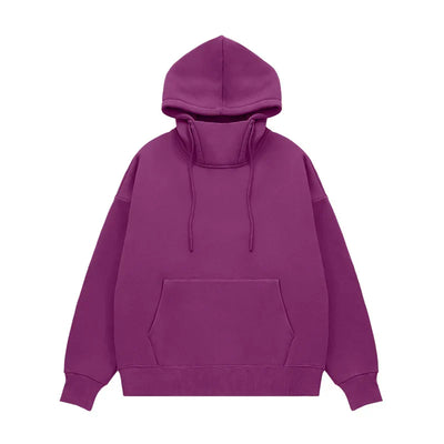 Sudaderas Básicas de Felpa Gruesa con Cuello Alto