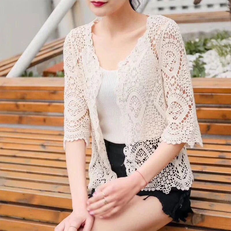 Women Knitted Hollow Handmade Crochet Floral