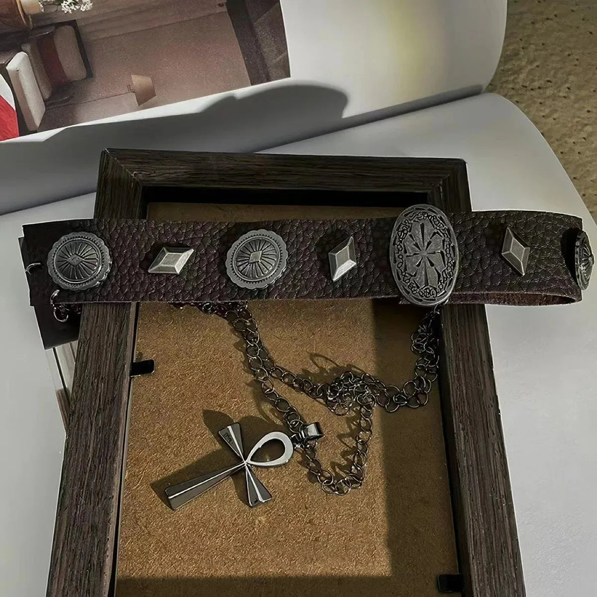 Y2K Pharoah Rivet Necklace