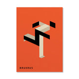 Póster geométrico naranja - Arte pop