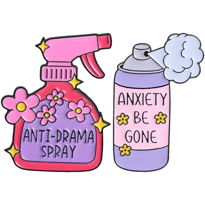 Anti-Drama Spray Enamel Pins