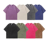 Retro Washed Vintage Solid Color T-Shirt