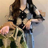 Versatile Minimalist Knitted Color Block Shirt