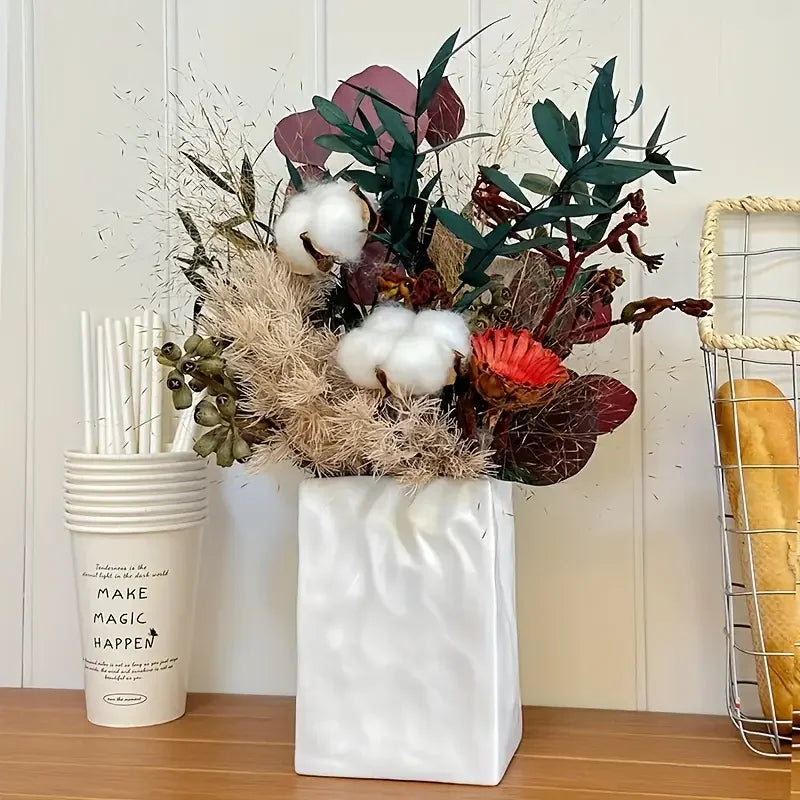 Pleated Paper Bag Unique Vintage Vase