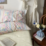 Blue Cotton Pillowcases Stripe