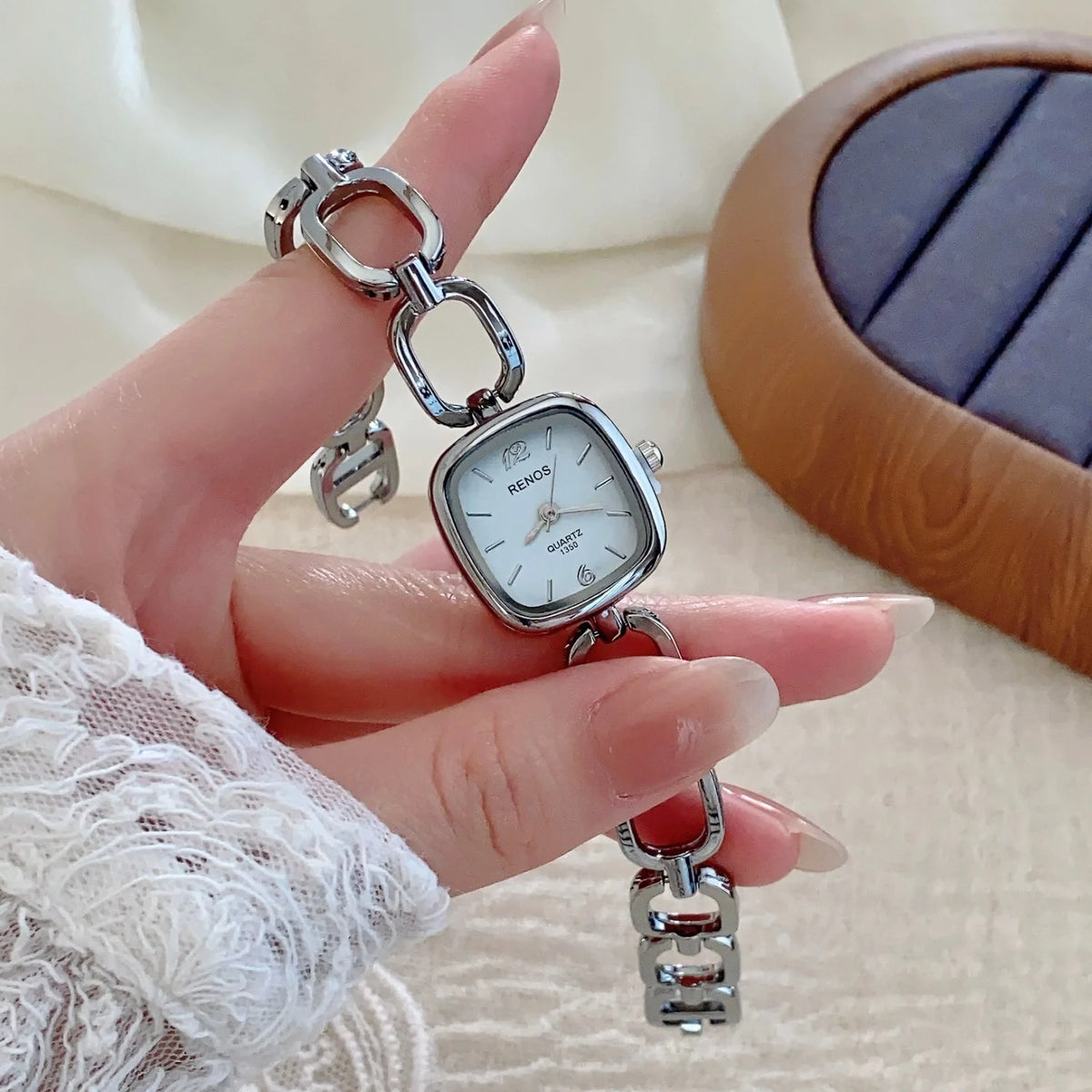 Silver Square Bracelet Watch