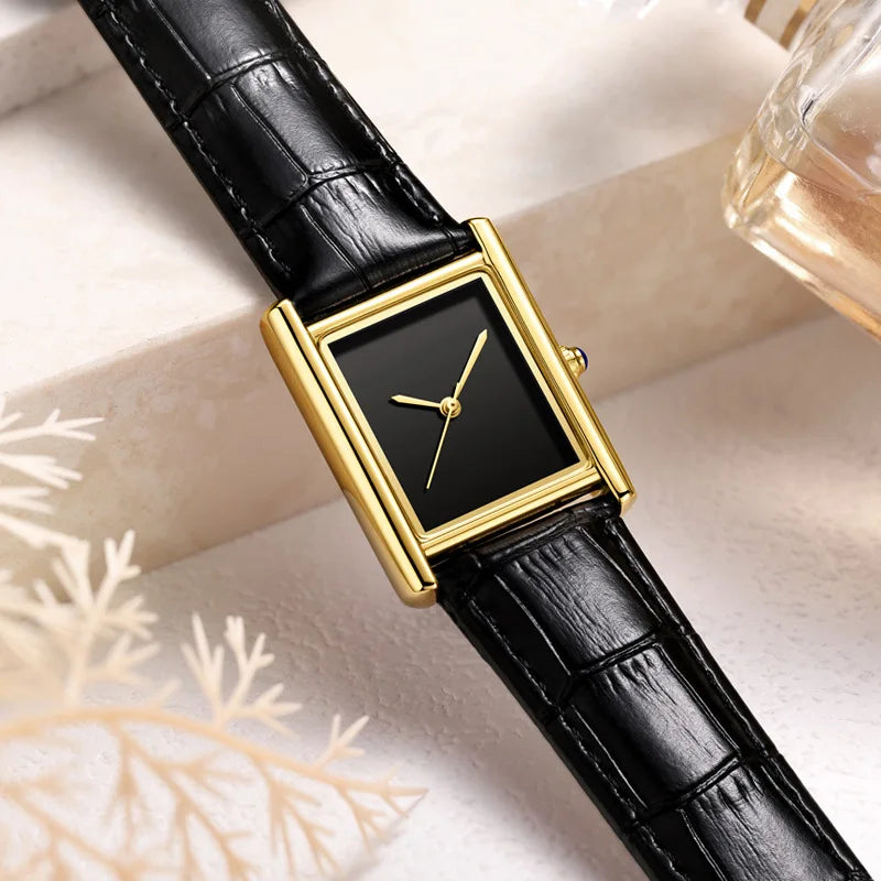 Unisex Simple Square Leather Watch