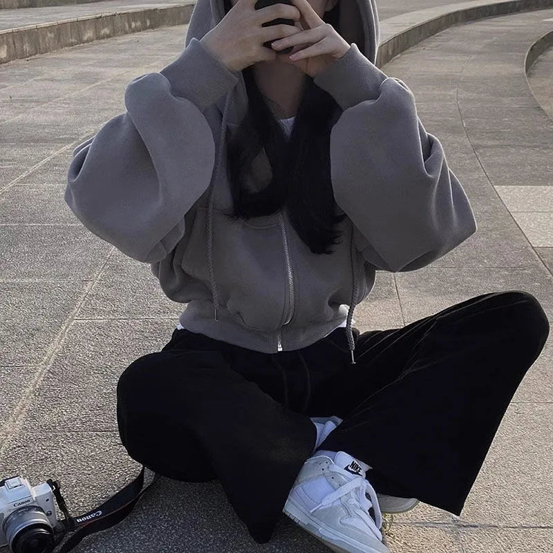 Y2K Oversized Loose Zip Hoodie