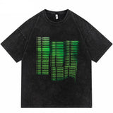 Washed Illusion Letter Printed Cotton T-Shirt