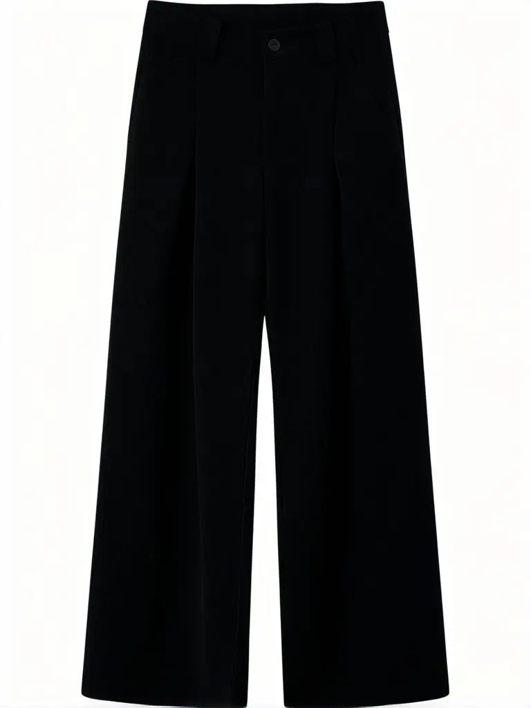 Korean Style Wide Leg Black Pants
