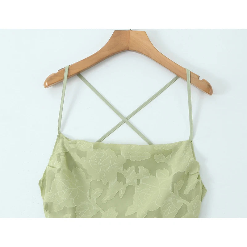 Sexy Backless Party Green Long Dress