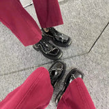 Retro Metal Decor Derby Shoes