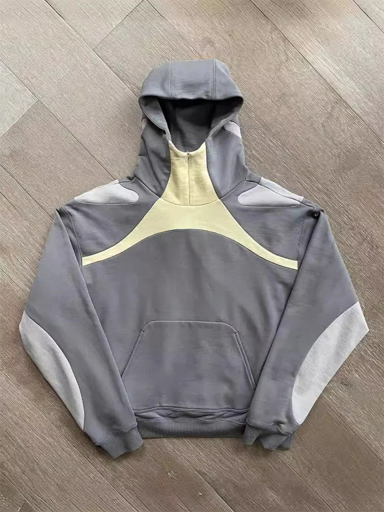 Y2K Irregular Patchwork Oversized Hoodie