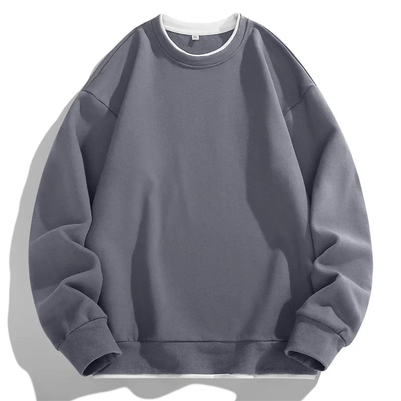 O-neck Solid Color Sweatshirt