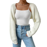 Handmade Crochet Casual Solid Color Cardigan