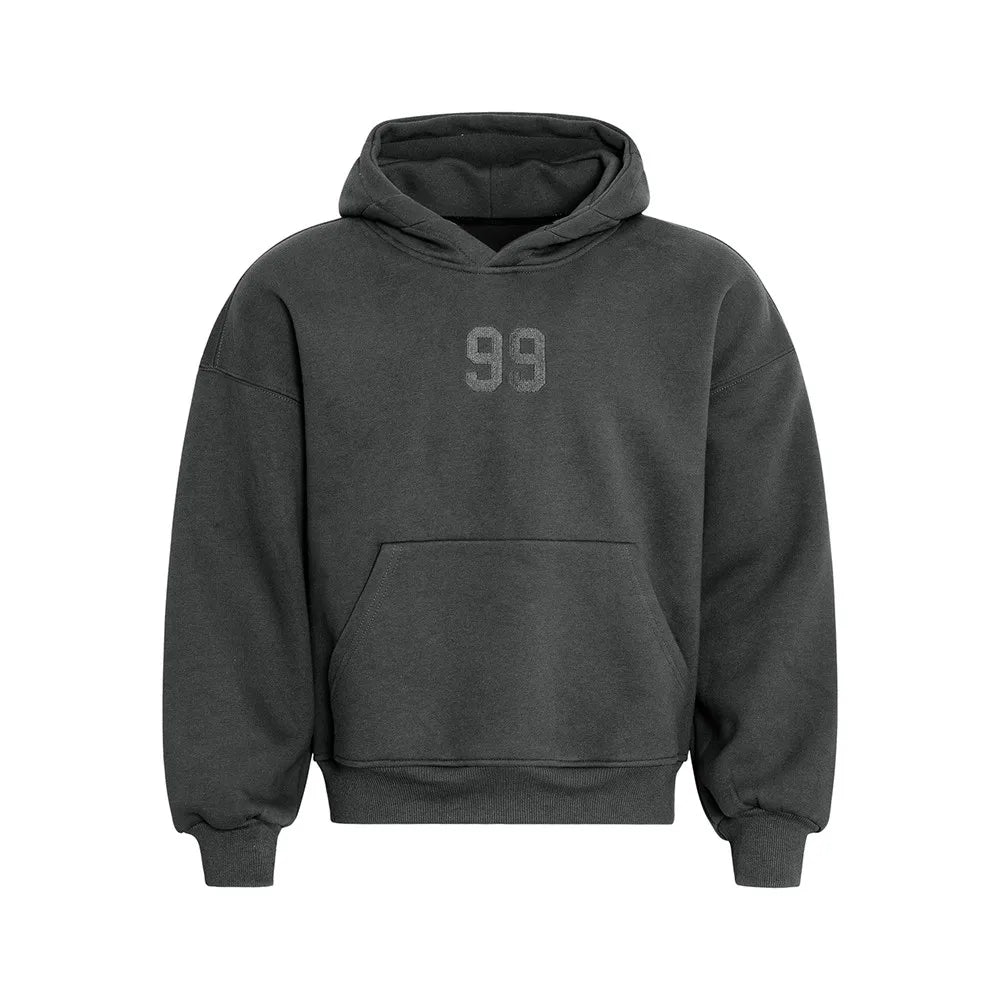 "99" Embroidered Front Pocket Hoodies
