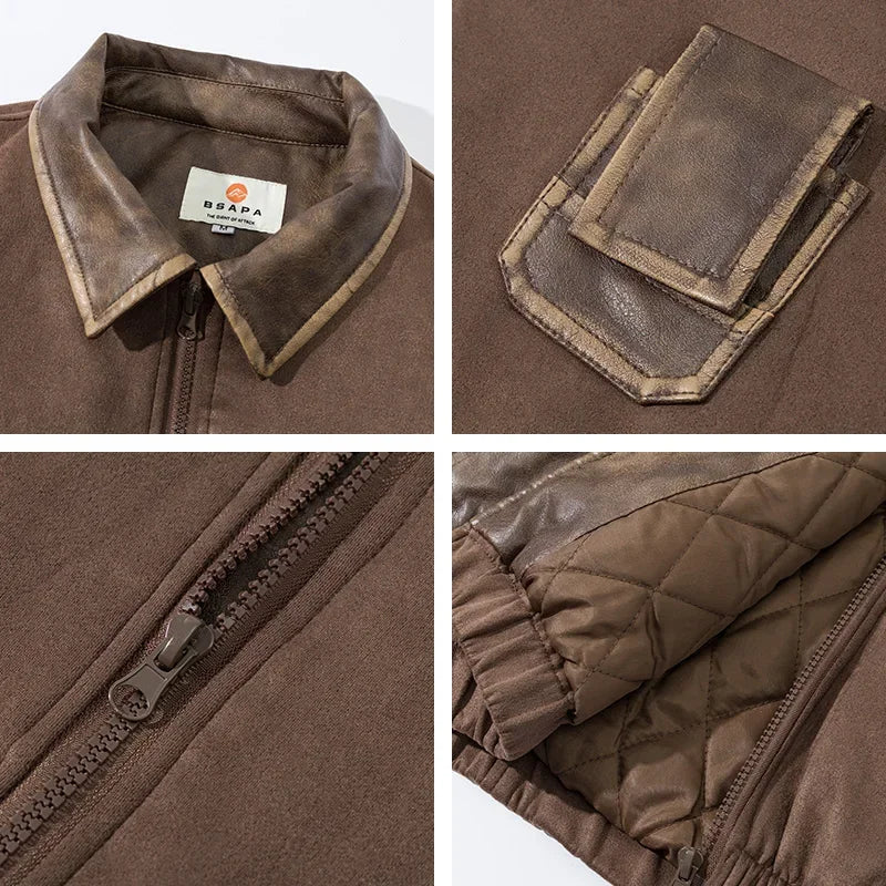 Koreanische Cozy Gesteppte Retro Cargo Jacke