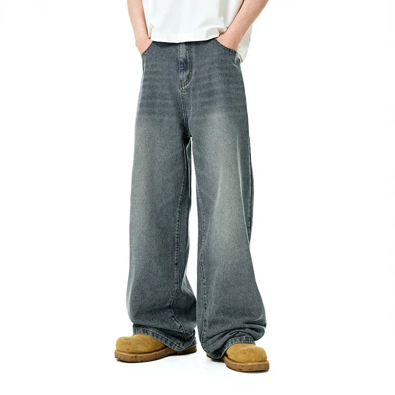 Sandblasted Straight Leg Jeans