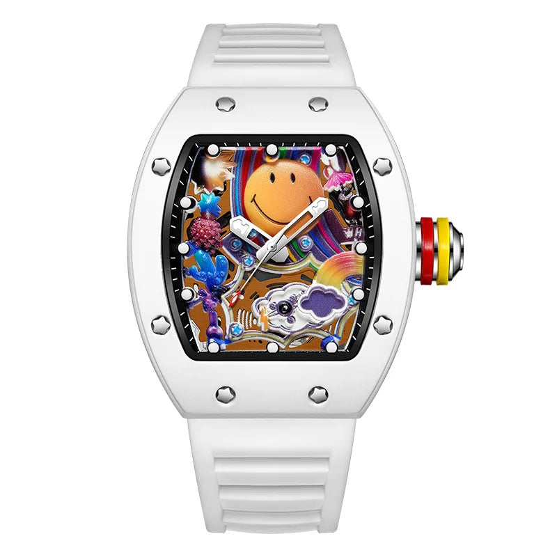 Smile Dial Color Graffiti Sport Watch