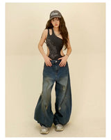 Y2k Ripped Retro Wide Leg Jeans