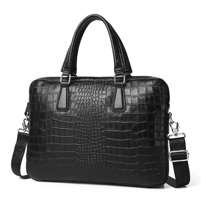 Leather Crocodile Messenger Bag