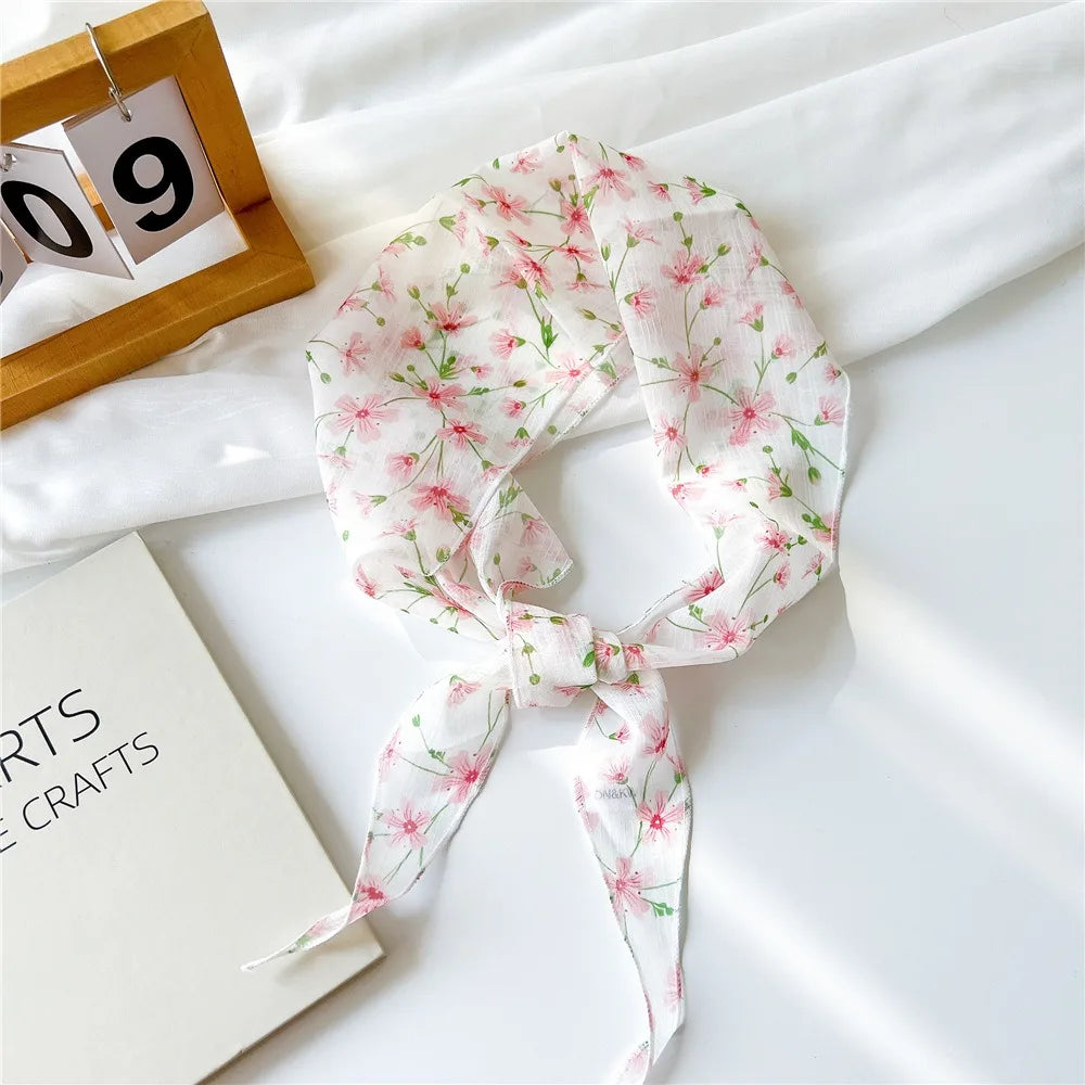Floral Silk Triangle Headband