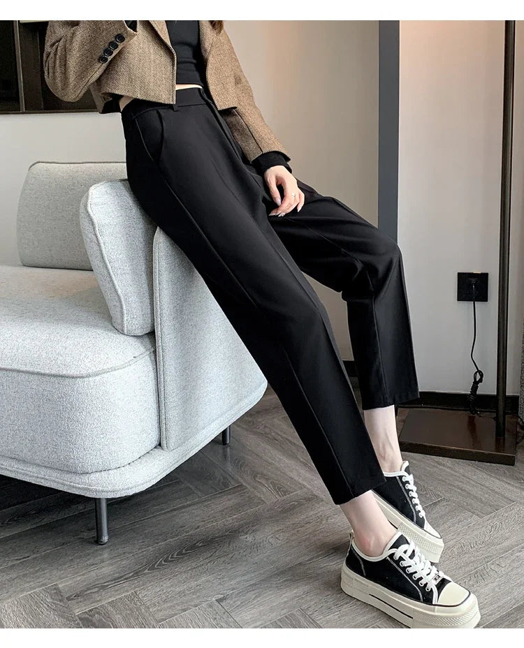 Corporate Girl Straight Leg High Waist Pants