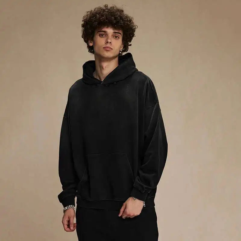 American Gradient Solid Color Pullover Hoodies