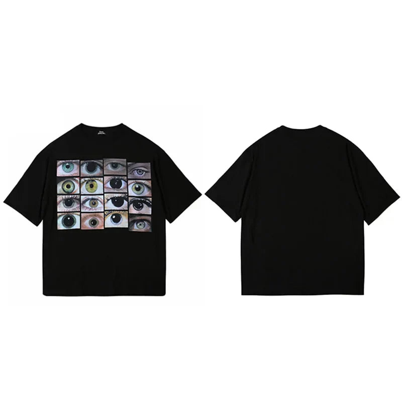 Graphic Eyes World Cotton Casual T-Shirt