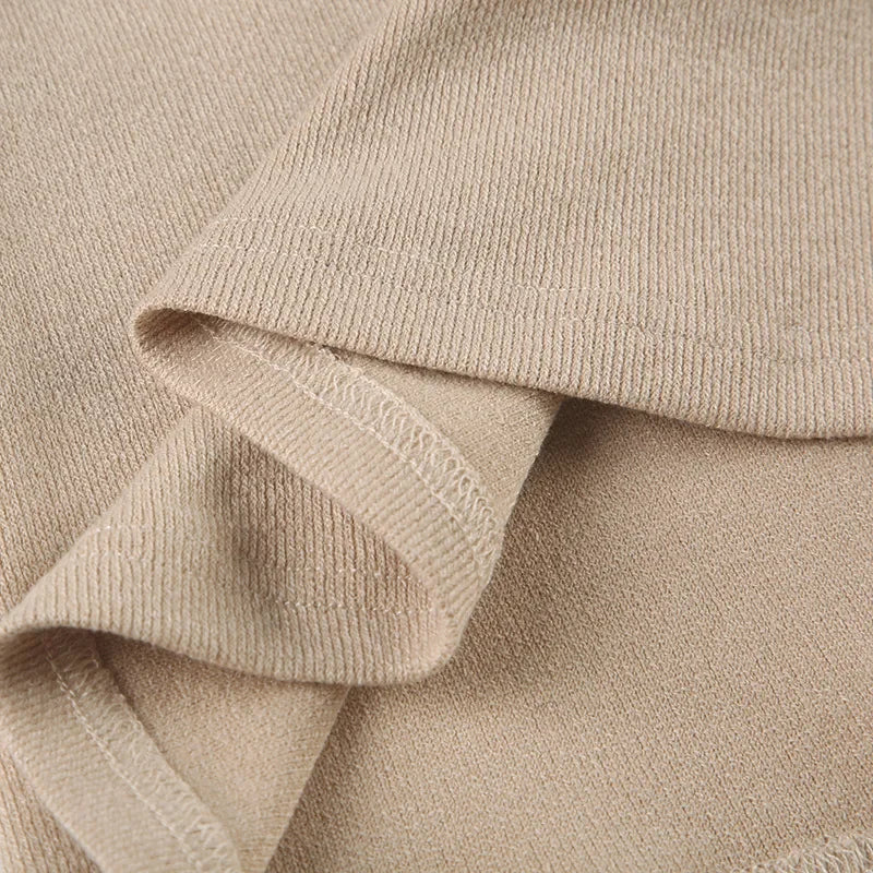 Button Up Knitted V-neck Mini Dress