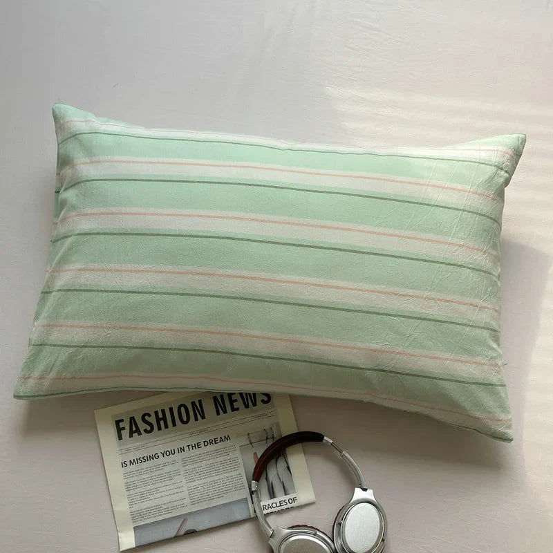 Cotton Pillowcase Colorful Stripe Pillow Case