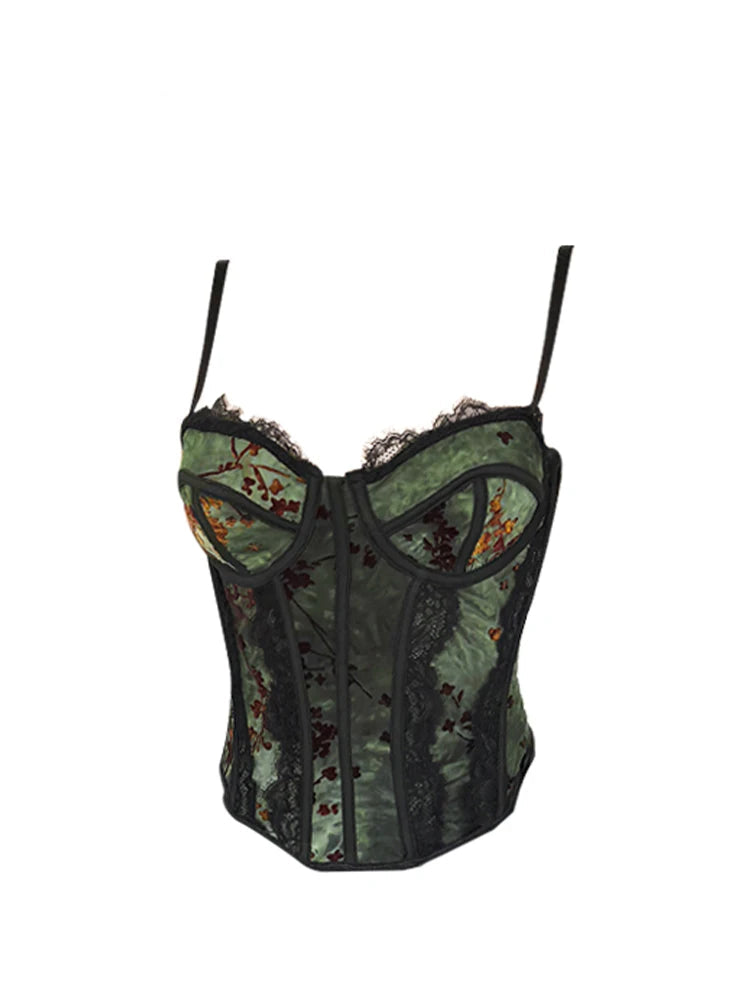 Aesthetic French Lace Halter Tank Top