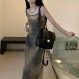 Vintage Tie Dye Mesh Maxi Dress