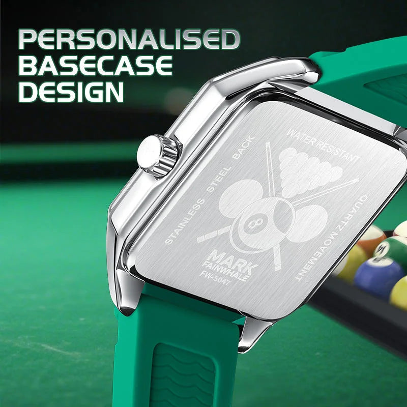 Billiards Sport Silicone Strap Quartz Watch