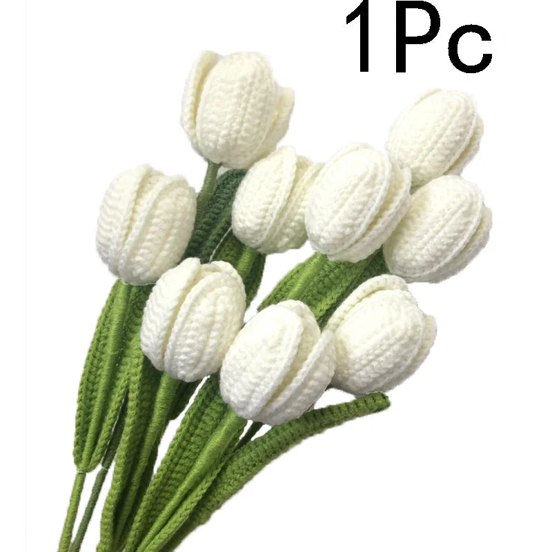 Gestrickter Rosen-Tulpen-Blumenstrauß für Hochzeiten