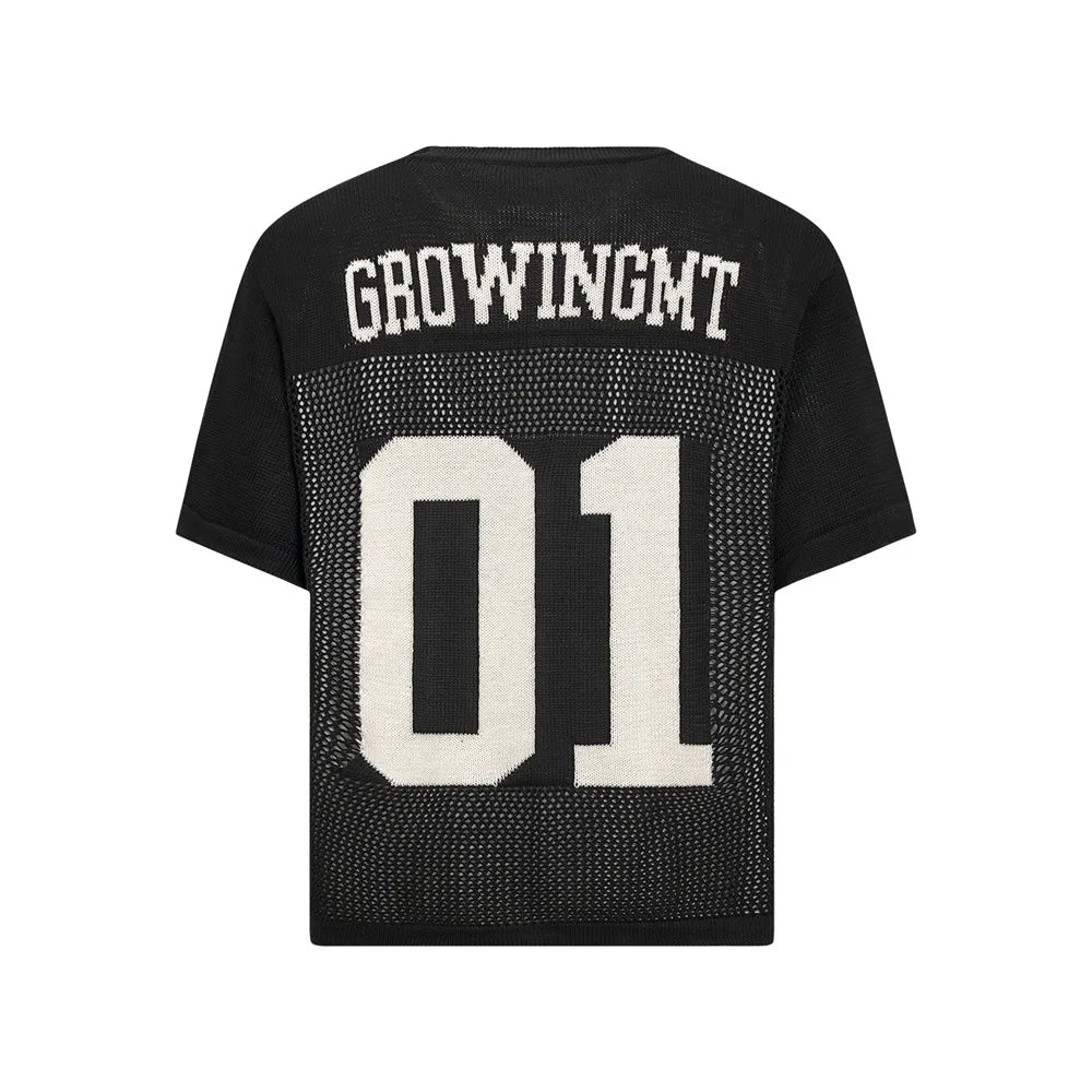 Breathable Crew Neck Jacquard Knit T-Shirt