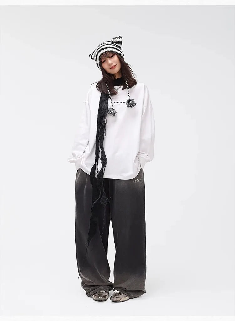 Sweatpants mit weitem Bein und Farbverlauf