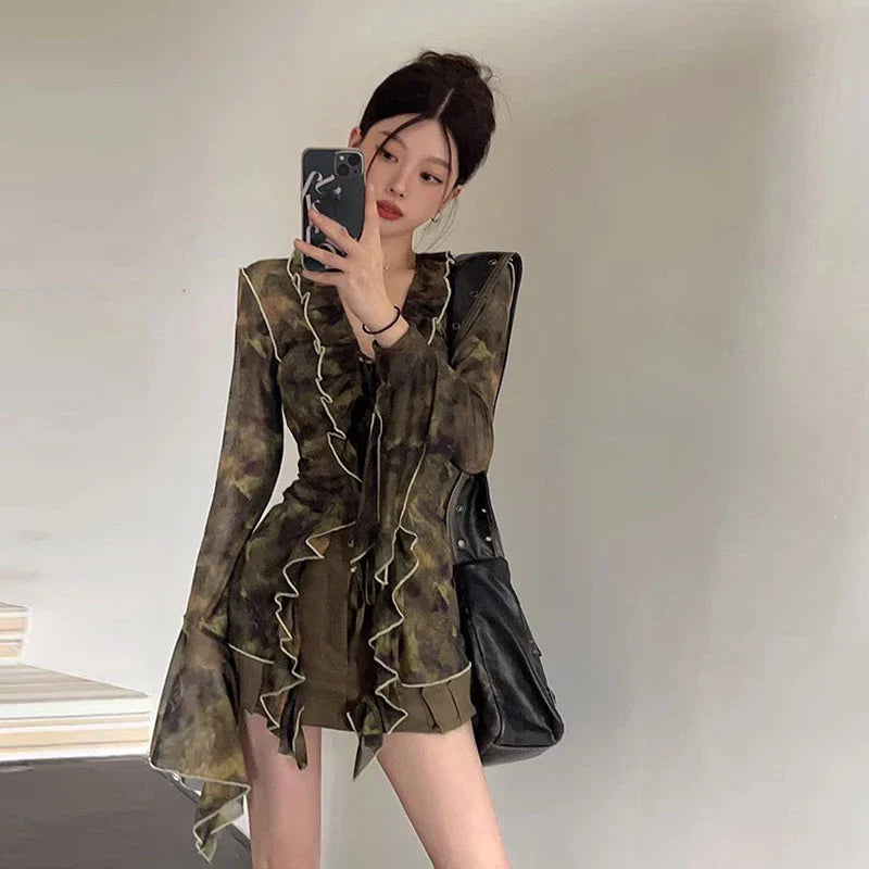 Vintage Punk Gauze Irregular Dress