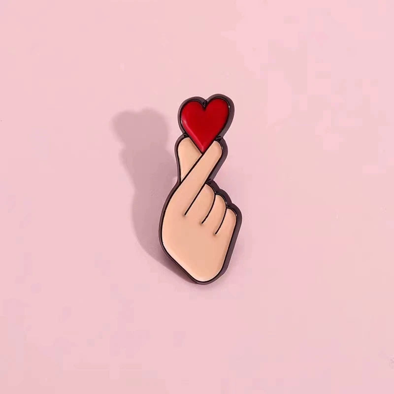 Cartoon Heart Badge Pin