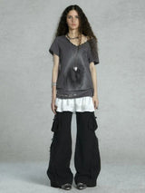 Vintage Lace Patchwork Grunge Punk T-Shirt