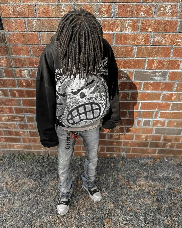 Angry Cartoon Graphic Hoodie