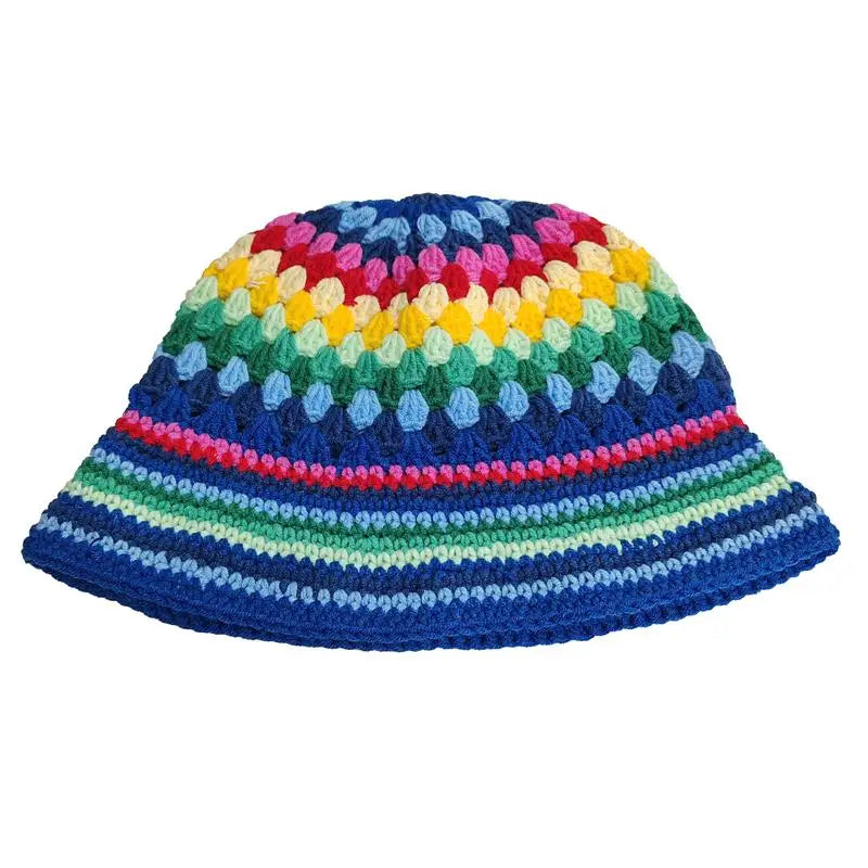Crochet Striped Contrast Fisherman Hat