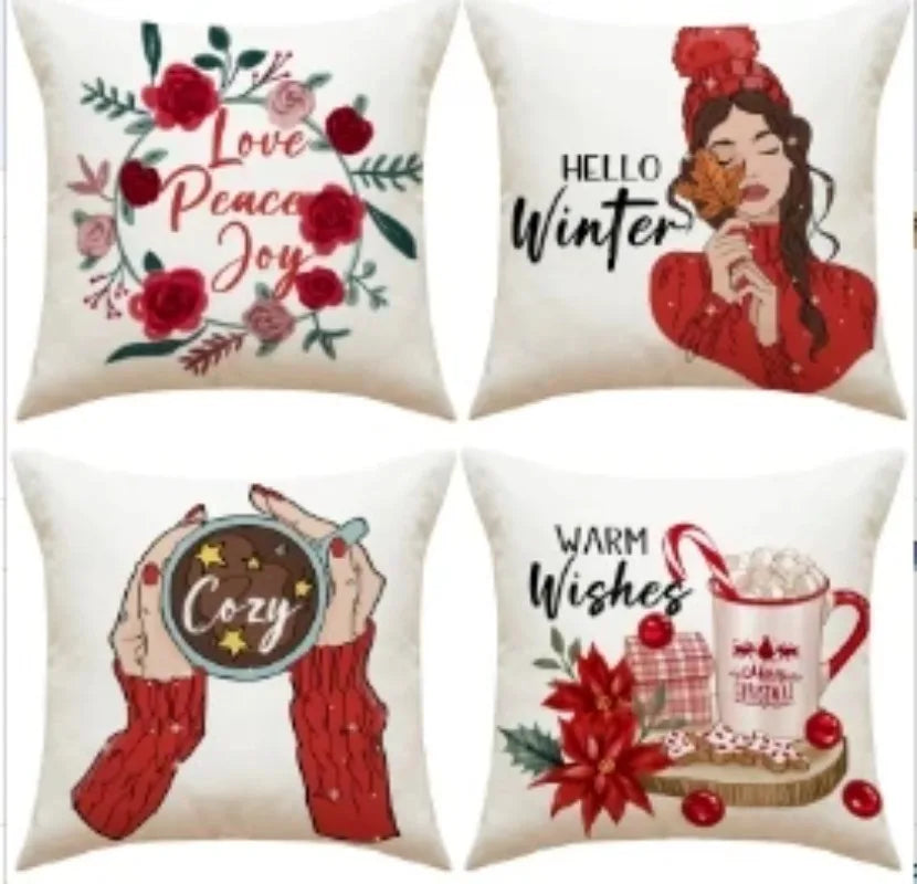 Vintage Christmas Pillow Covers
