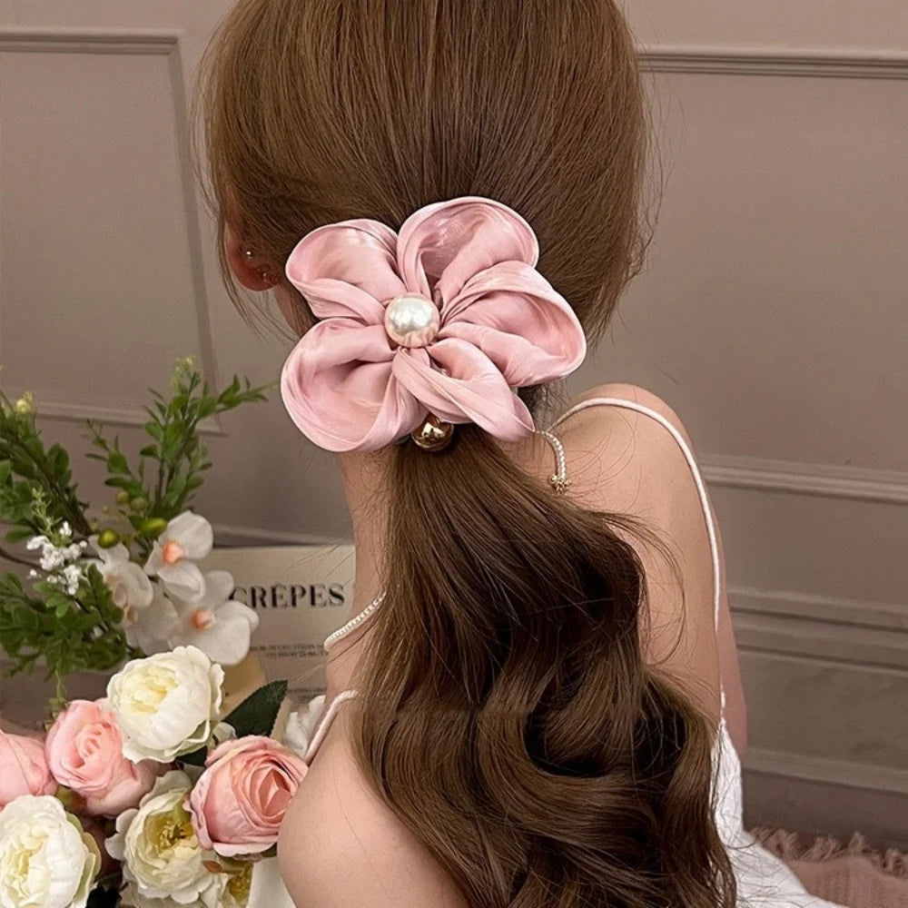 Summer Pearl Scrunchies Ponytail Holder