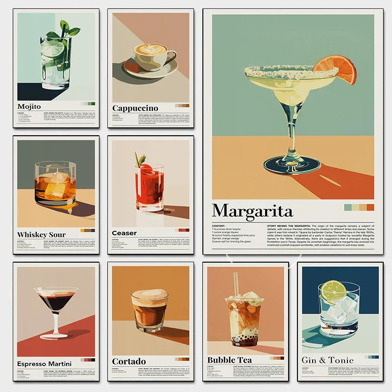 Nostalgic Minimalist Cafe Posters