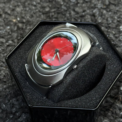 Reloj de Cuarzo para Hombre Y2k Estilo Alienígena Rojo Diseño de Hoja Verde Creativo Moda Especial Reloj de Acero Único para Hombre Personalizar Reloj AAA