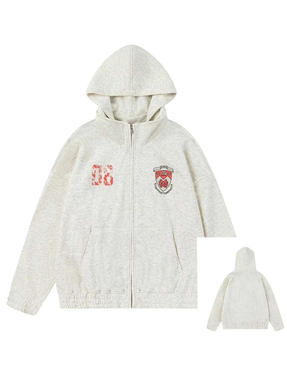 Y2K  High Collar Zip-up Hoodie