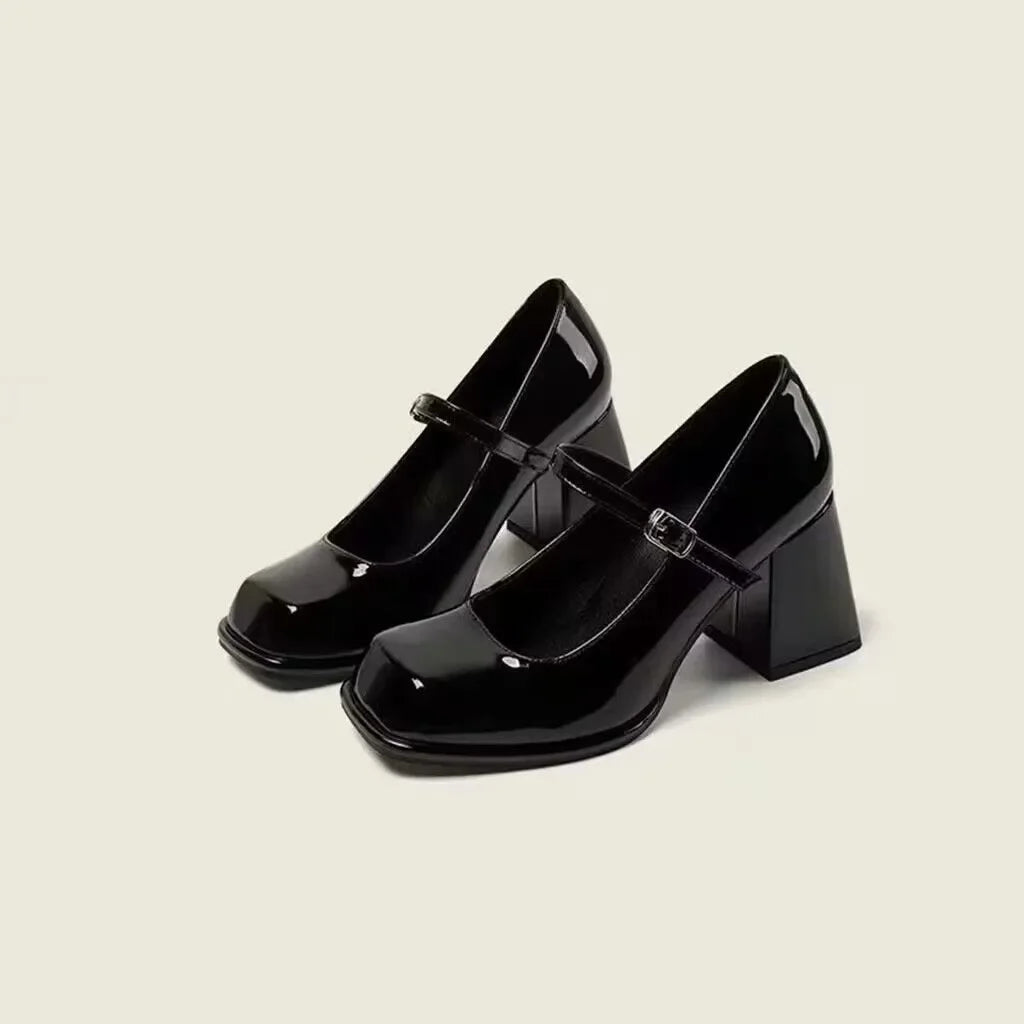 Vintage Black Buckle Women's Sandals