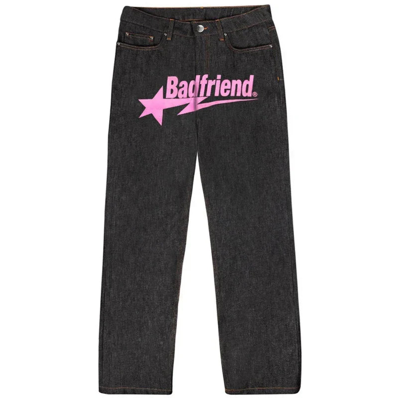 Bad Friend Baggy Black High Waist Jeans
