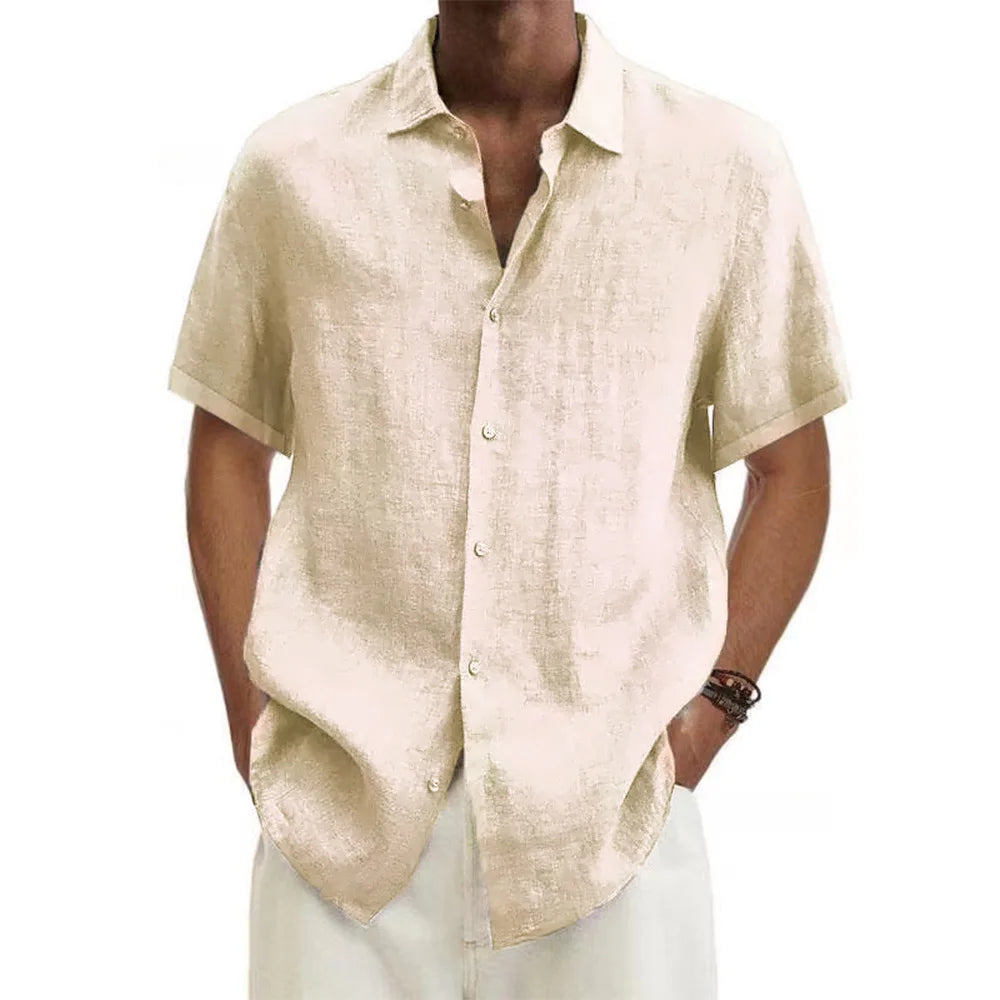 Old Money Summer Men's Cotton Linen Shirt
